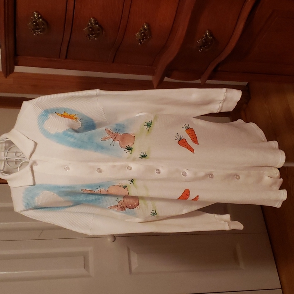 Handpainted Bunny Cardigan